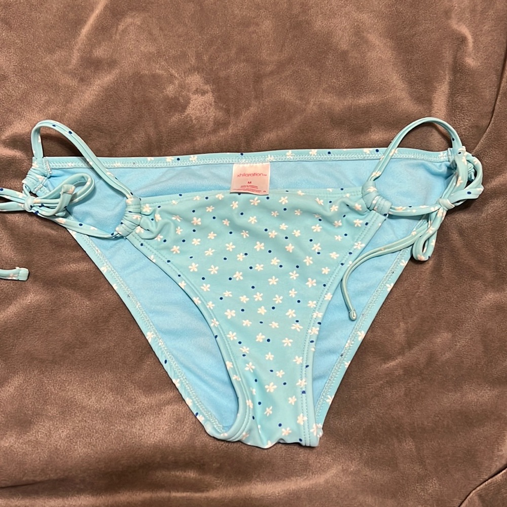 Blue floral bikini bottoms